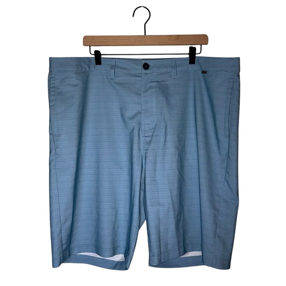 TRAVIS MATHEW  lightweight striped gold light blue summer vacation shorts 42